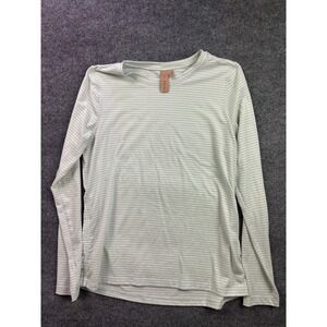Indyeva Long Sleeve Top Womens Large Green Striped Crew Neck Activewear Shirt